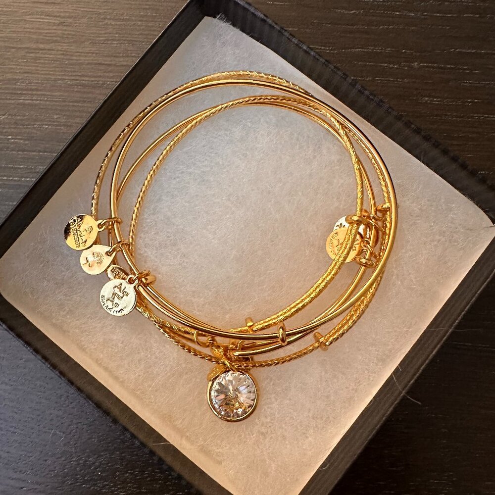 Alex + Ani April Crystal Bangle Set of 4